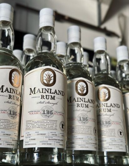 Mainland Rum bottle and label design