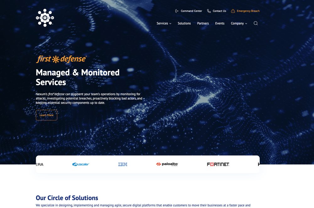 Nexum cybersecurity website design