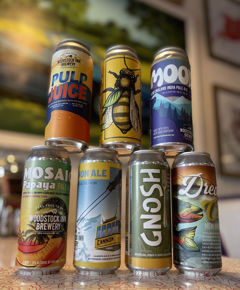 Woodstock Inn Brewery craft beer can designs
